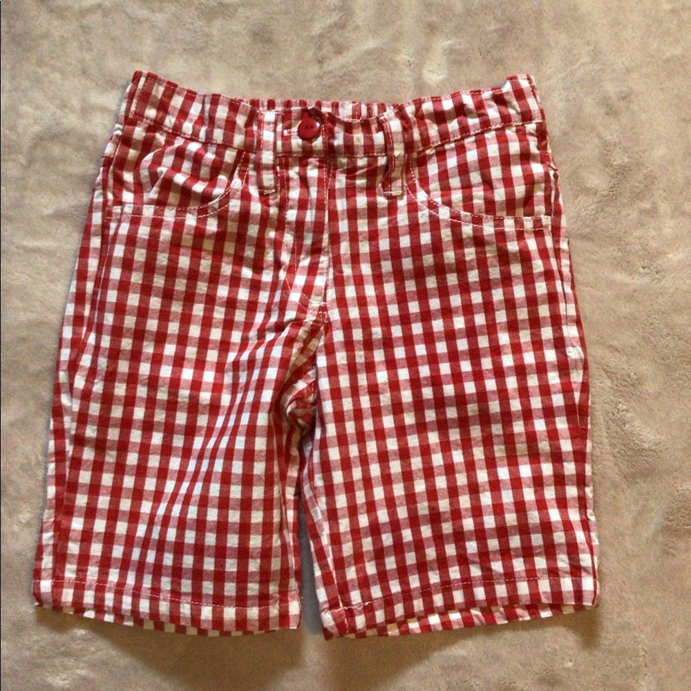 Nannette Girl Red And White Gingham Print Shorts Size 6